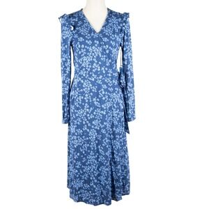 Draper James RSVP‎  Wrap Dress Floral Long Sleeve Blue Size S